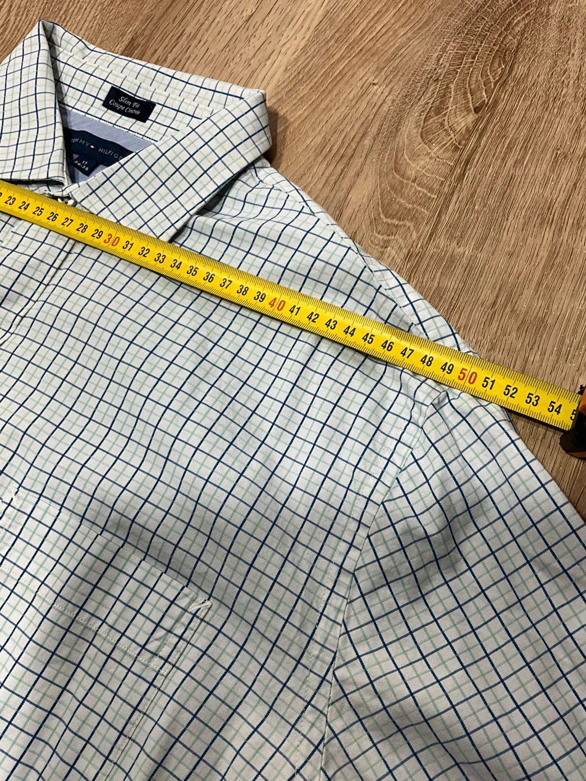 Chemise Tommy Hilfiger Slim Fit Taille 17 34-35 Prepy Coton Blanc Carreaux – photo 10